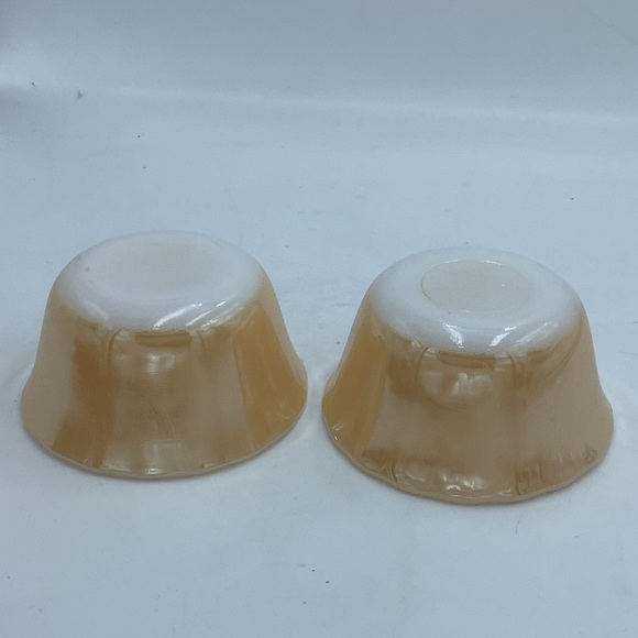 Two Fire King Peach Luster Custard Cups - Picture 3 of 6